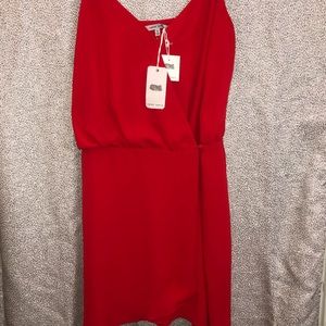 NWT Naked zebra short strappy red dress